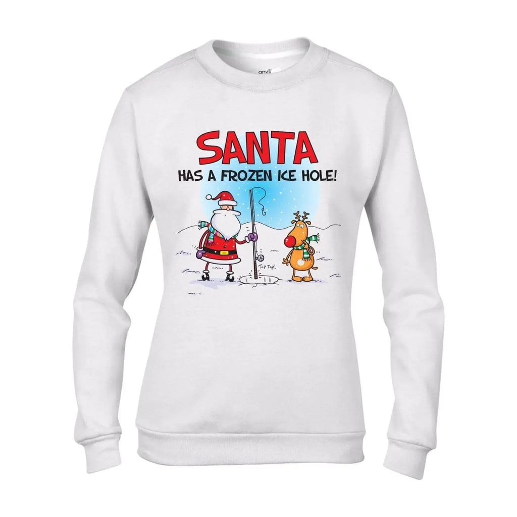 Santa Has A Frozen Ice Hole Funny Christmas Women's Sweater