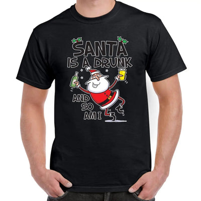 Santa is a Drunk, and so am I Funny Christmas Men's T-Shirt XL / Black