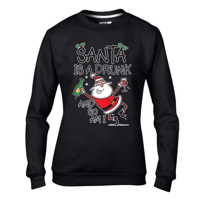 Santa is a Drunk, and so am I Funny Christmas Women's Sweatshirt Jumper XXL / Black