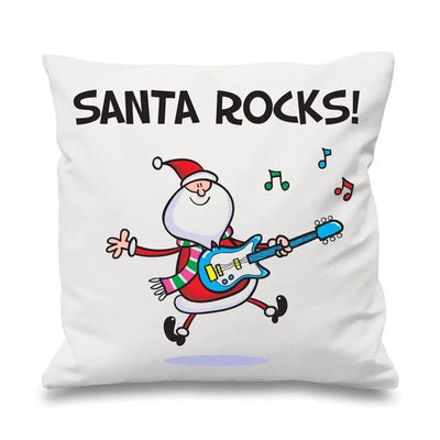 Santa Rocks Christmas Cushion