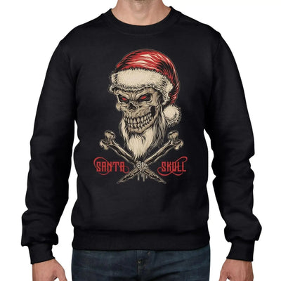 Santa Skull and Cross Bones Christmas Men's Sweatshirt Jumper S / Black