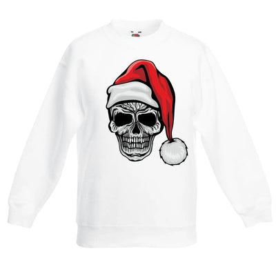 Santa Skull Skeleton Hipster Christmas Childrens Kids Sweatshirt Jumper 14-15