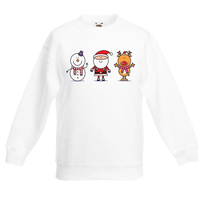 Santa Snowman and Reindeer Christmas Kids Jumper \ Sweater 14-15