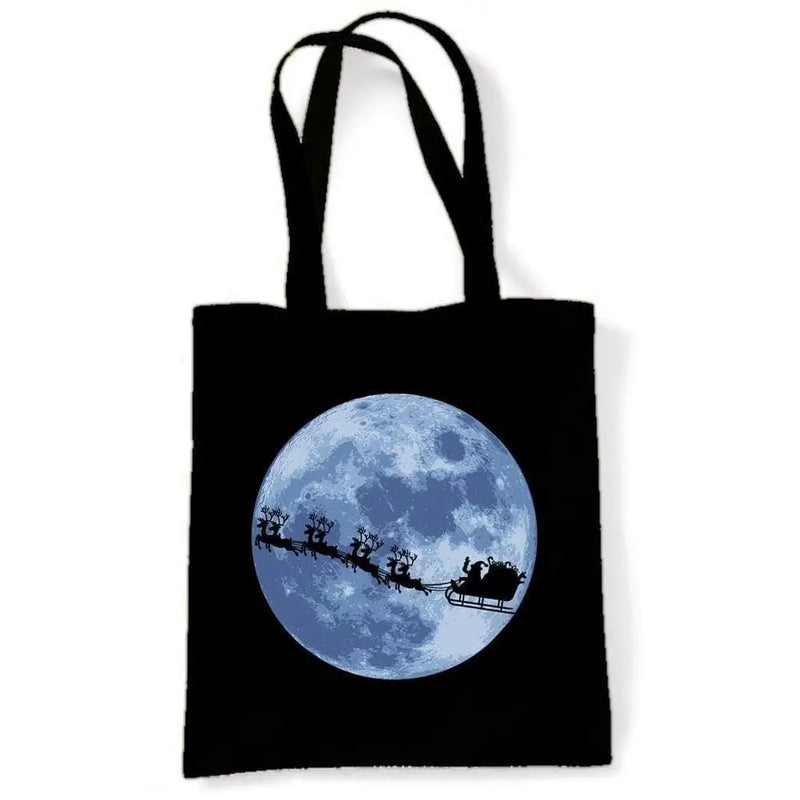 Santa With Sleigh & Reindeers Christmas Shoulder Bag