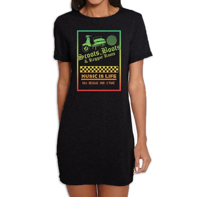 Scoot Boots & Reggae Roots Ska Women's T-Shirt Dress XL / Black