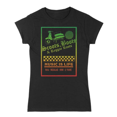 Scoot Boots & Reggae Roots Women's Ska T-Shirt L / Black