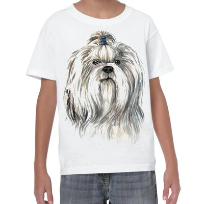Shih Tzu Portrait Cute Dog Lovers Gift Kids T-Shirt