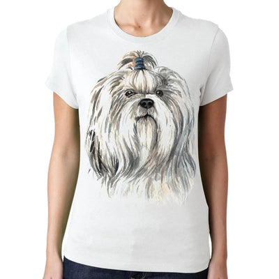 Shih Tzu Portrait Cute Dog Lovers Gift Womens T-Shirt