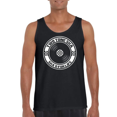 Ska 2 Tone Vinyl Men's Tank Vest Top XXL / Black