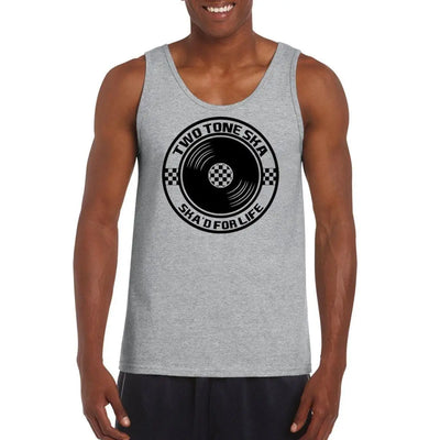 Ska 2 Tone Vinyl Men's Tank Vest Top XXL / Light Grey