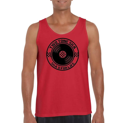 Ska 2 Tone Vinyl Men's Tank Vest Top XXL / Red