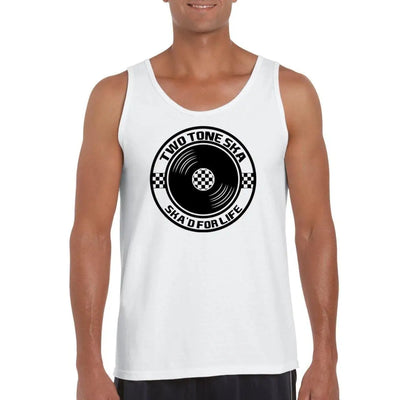 Ska 2 Tone Vinyl Men's Tank Vest Top XXL / White