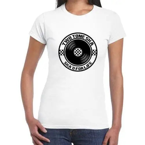 Ska 2 Tone Womens T-shirt L / White