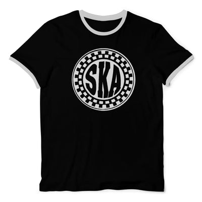 Ska Circle Logo Contrast Ringer T-Shirt L / Black