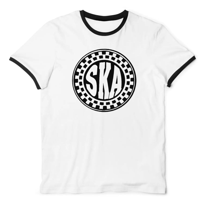 Ska Circle Logo Contrast Ringer T-Shirt L / White