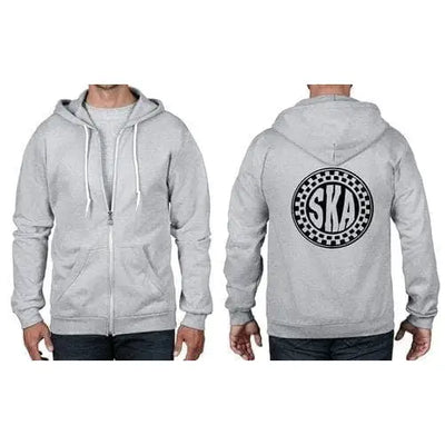 Ska Circle Logo Full Zip Hoodie XL / Light Grey
