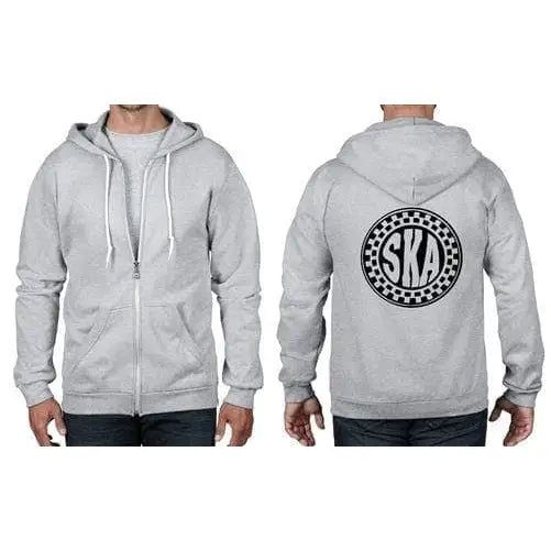 Ska Circle Logo Full Zip Hoodie XL / Light Grey