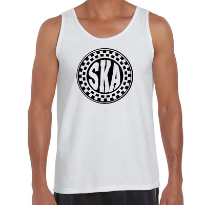 Ska Circle Logo Men's Tank Vest Top L / White