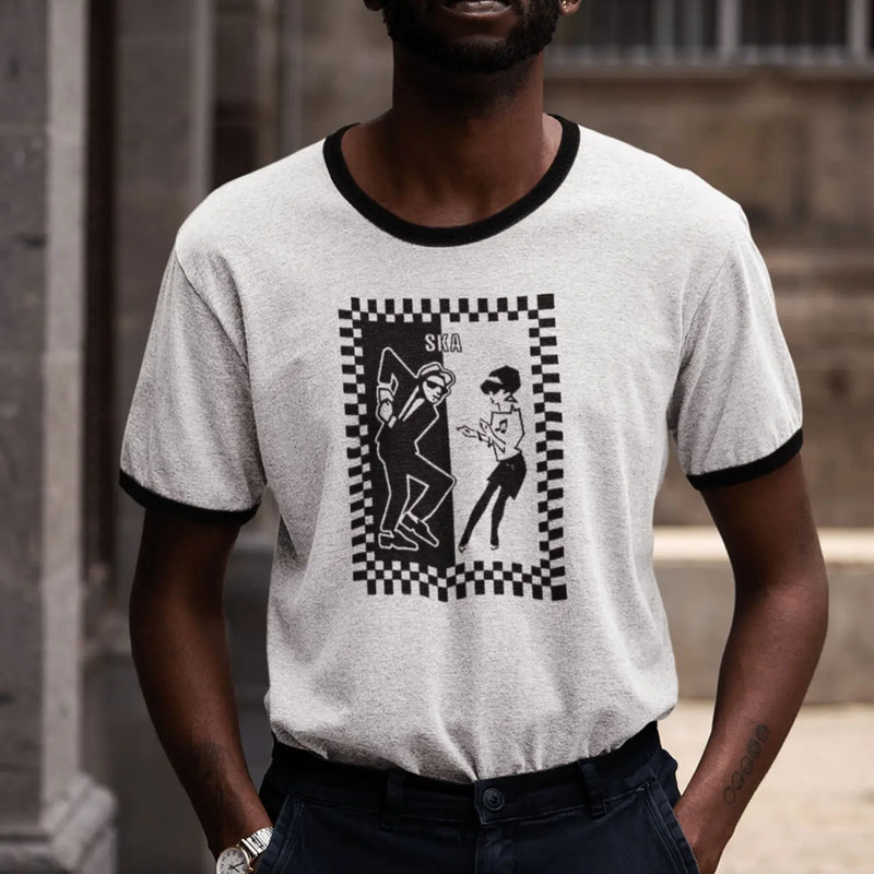 Ska Dancers 2 Tone Contrast Ringer T-Shirt