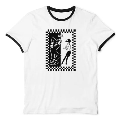 Ska Dancers 2 Tone Contrast Ringer T-Shirt XXL