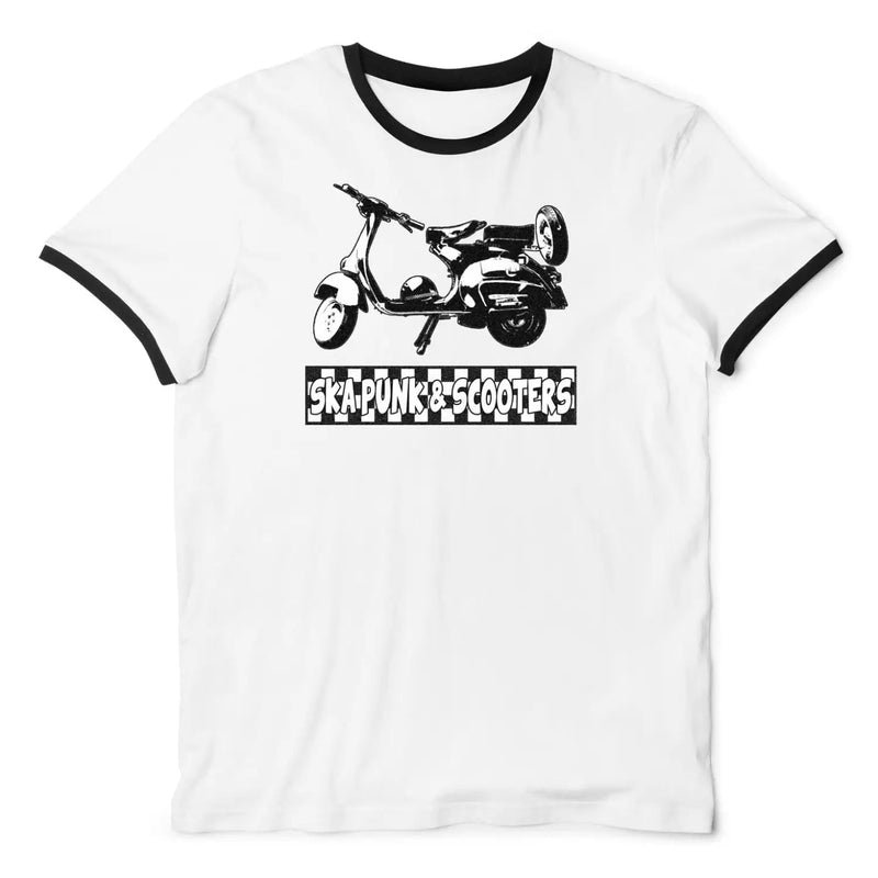 Ska Punk & Scooters Contrast Ringer Mod T-Shirt M / White