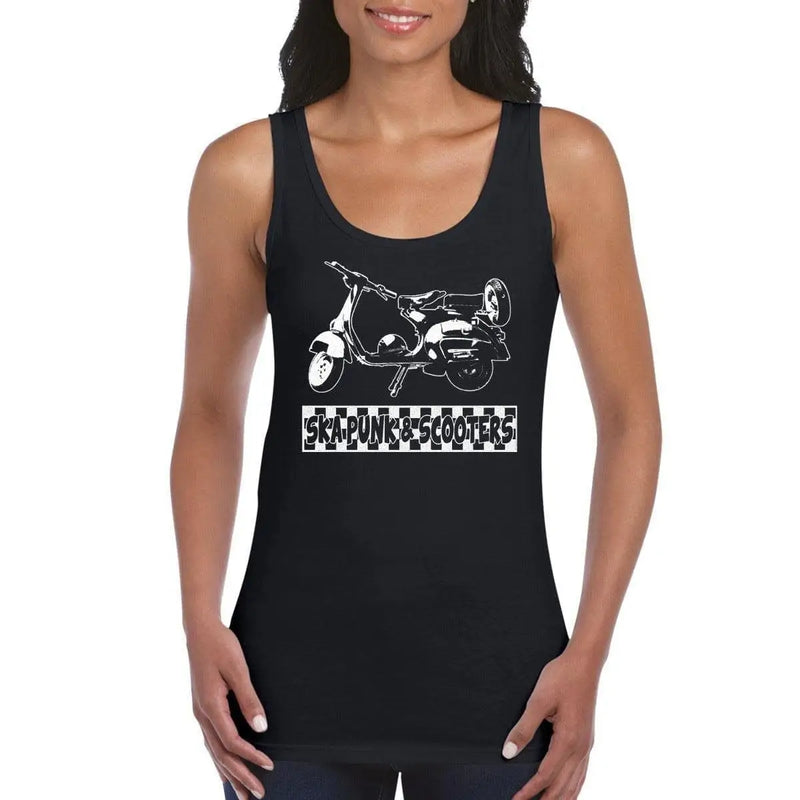 Ska Punk & Scooters Mod Womens Vest Top L / Black