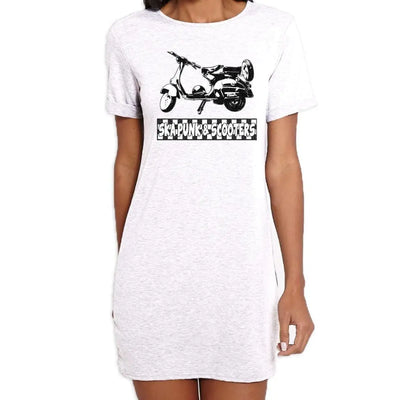 Ska Punk & Scooters Women's Mod T-Shirt Dress XL / White
