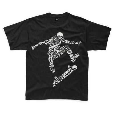 Skateboarder kids Children's T-Shirt 7-8 / Black