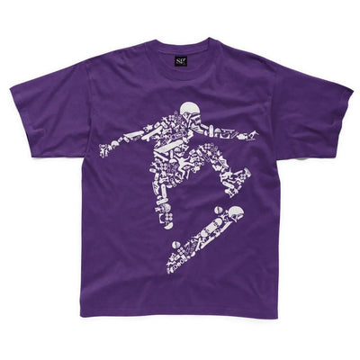 Skateboarder kids Children's T-Shirt 7-8 / Purple