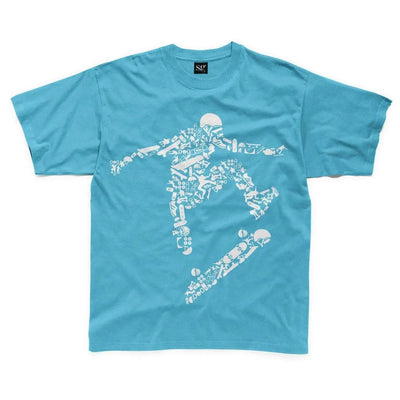 Skateboarder kids Children's T-Shirt 7-8 / Sapphire Blue