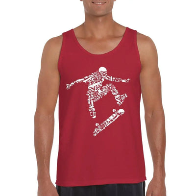 Skateboarder Men's Vest Tank Top XL / Red