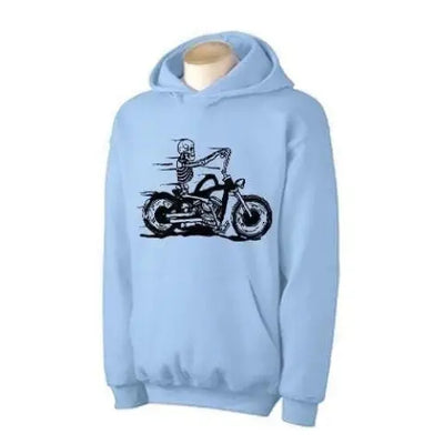 Skeleton Biker Hoodie XL / Light Blue