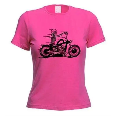 Skeleton Biker Women's T-Shirt L / Dark Pink