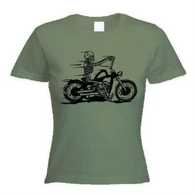 Skeleton Biker Women's T-Shirt L / Khaki