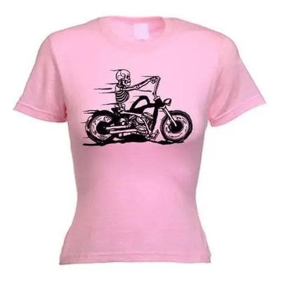 Skeleton Biker Women's T-Shirt L / Light Pink