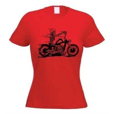 Skeleton Biker Women's T-Shirt L / Red