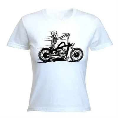 Skeleton Biker Women's T-Shirt L / White