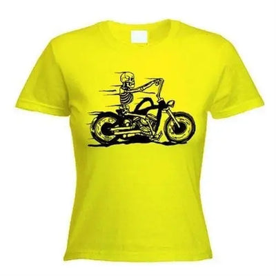 Skeleton Biker Women's T-Shirt L / Yellow
