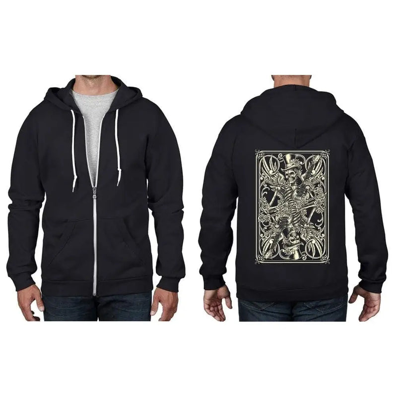 Skeleton Playing Card Full Zip Hoodie