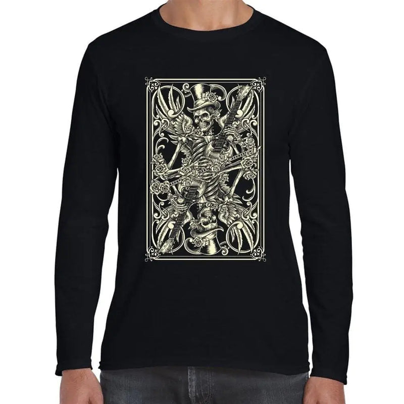 Skeleton Playing Card Long Sleeve T-Shirt