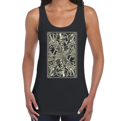 Skeleton Playing Card Women's Tank Vest Top S