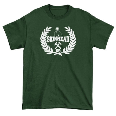 Skinhead 69 Laurel Leaf Logo Men's T-Shirt S / Bottle Green