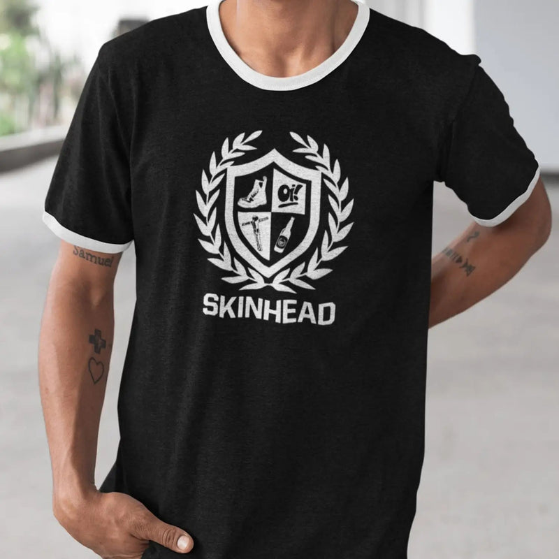 Skinhead Crest Contrast Ringer T-Shirt