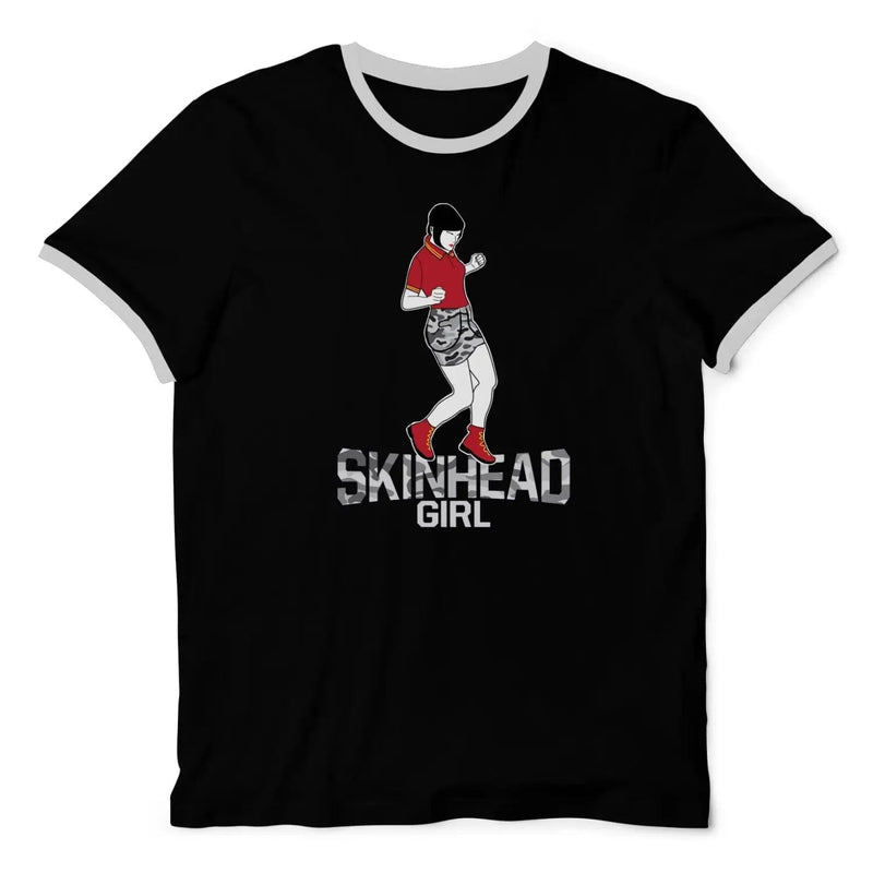 Skinhead Girl Dancer Contrast Ringer Style T-Shirt XL