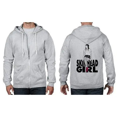 Skinhead Girl Full Zip Hoodie L / Light Grey