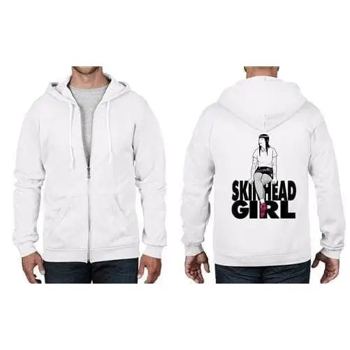 Skinhead Girl Full Zip Hoodie L / White