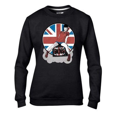 Skinhead Girl Union Jack Women's Sweatshirt Jumper S / Black