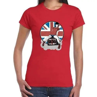 Skinhead Girl Union Jack Women's T-Shirt XL / Red