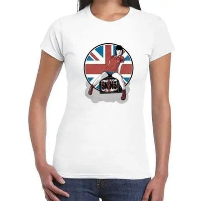 Skinhead Girl Union Jack Women's T-Shirt XL / White