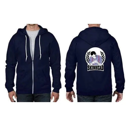 Skinhead Laurel Leaf Full Zip Hoodie XL / Navy Blue